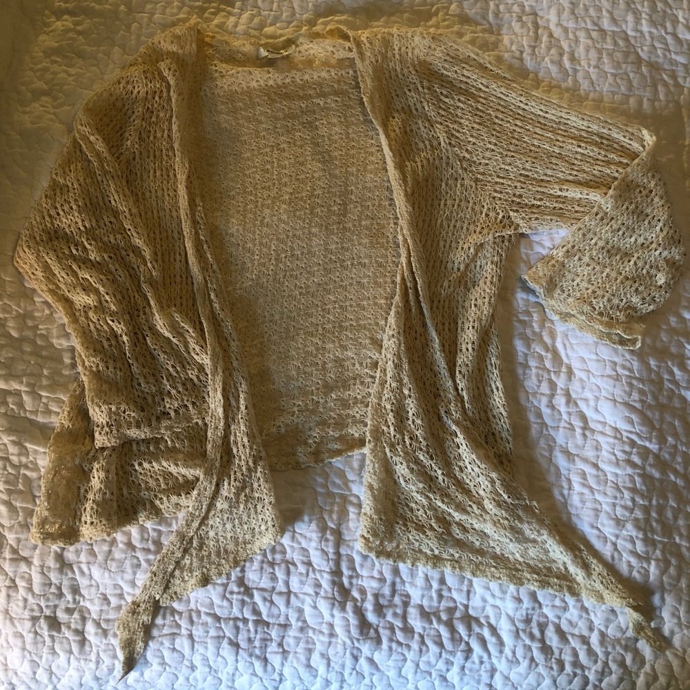 Pretty cream colored crochet cardigan